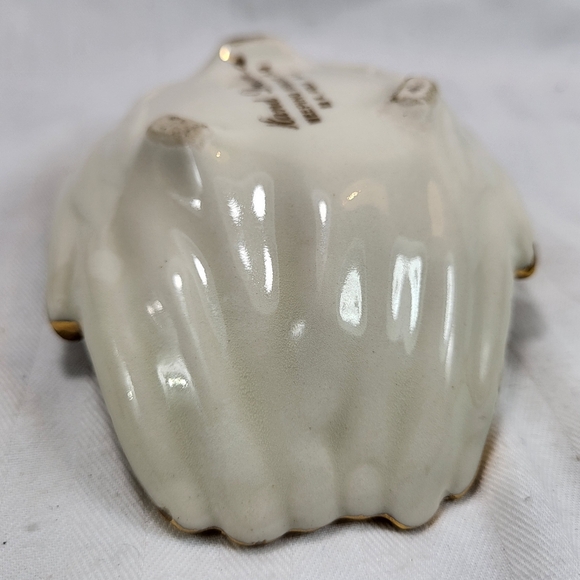 Holley Ross Weeping Bright Gold Trinket DISH 22K Open Hands Ceramic Vintage - Picture 10 of 12